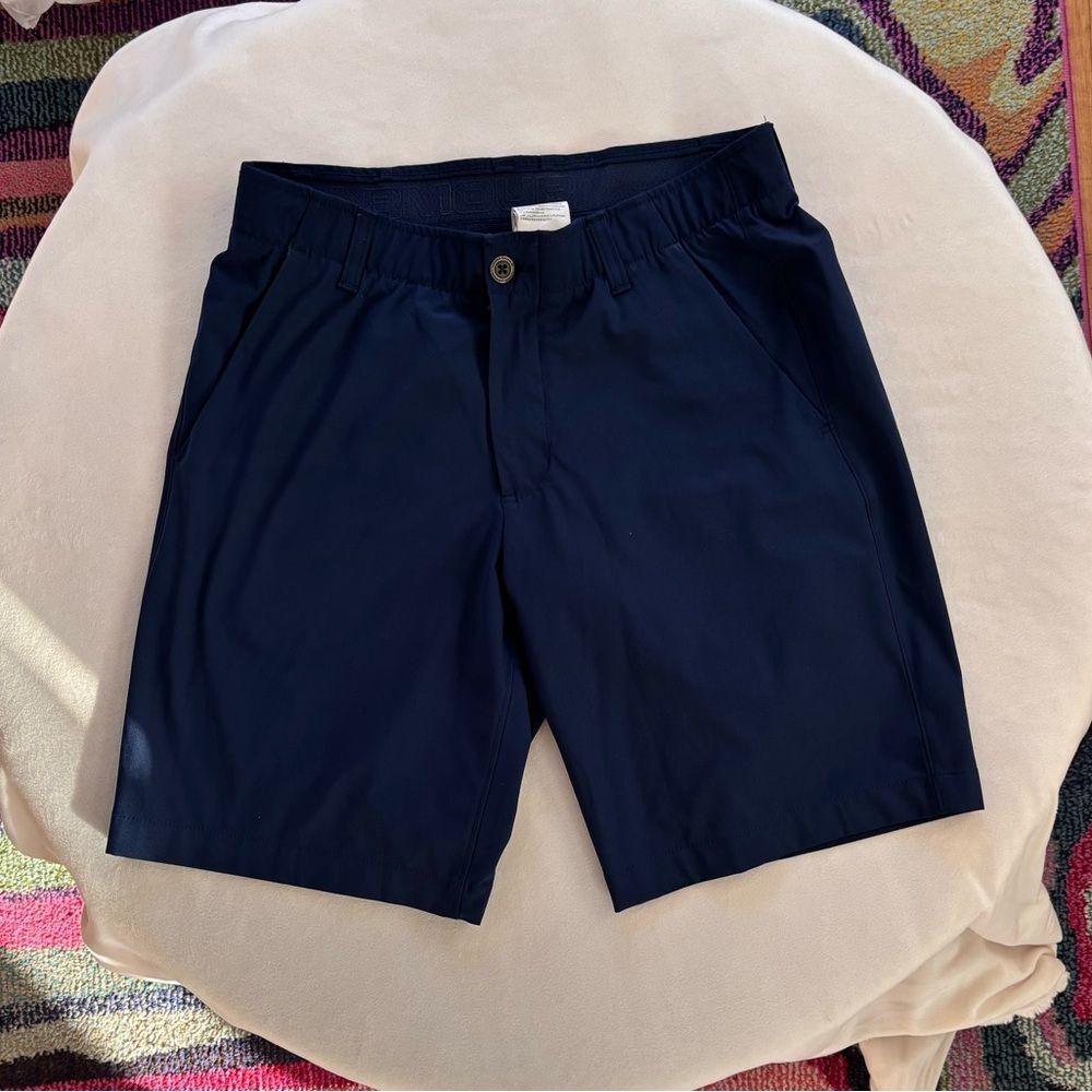 Under Armour Dark Blue Flat Front 10” Shorts